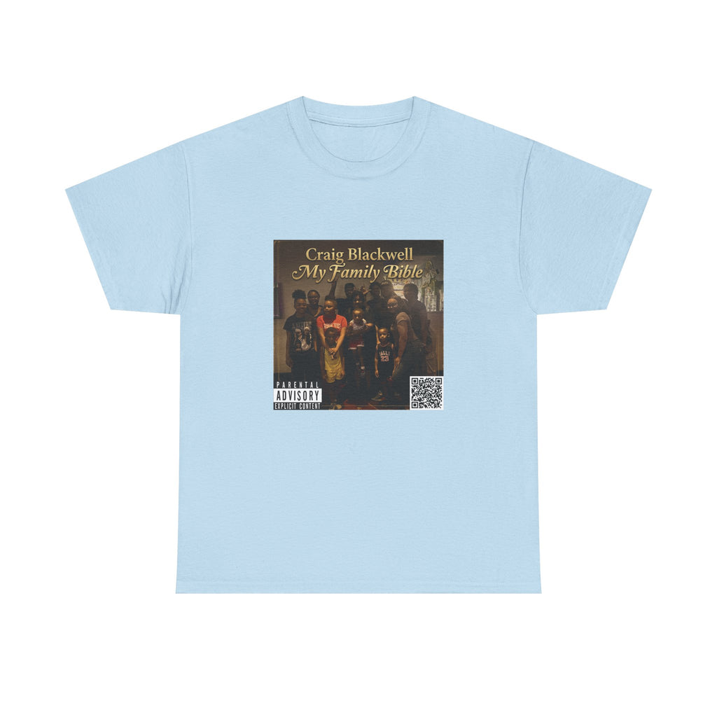 My Family Bible Album-Cover Graphic Tee — Craig Blackwell (workin QR code)