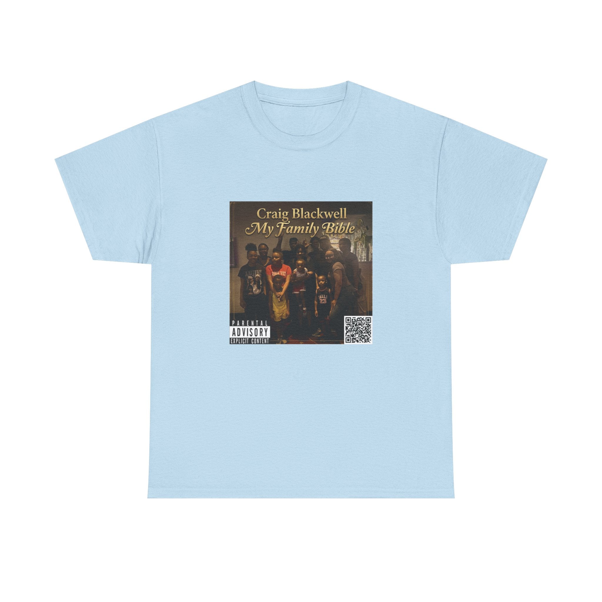 My Family Bible Album-Cover Graphic Tee — Craig Blackwell (workin QR code)