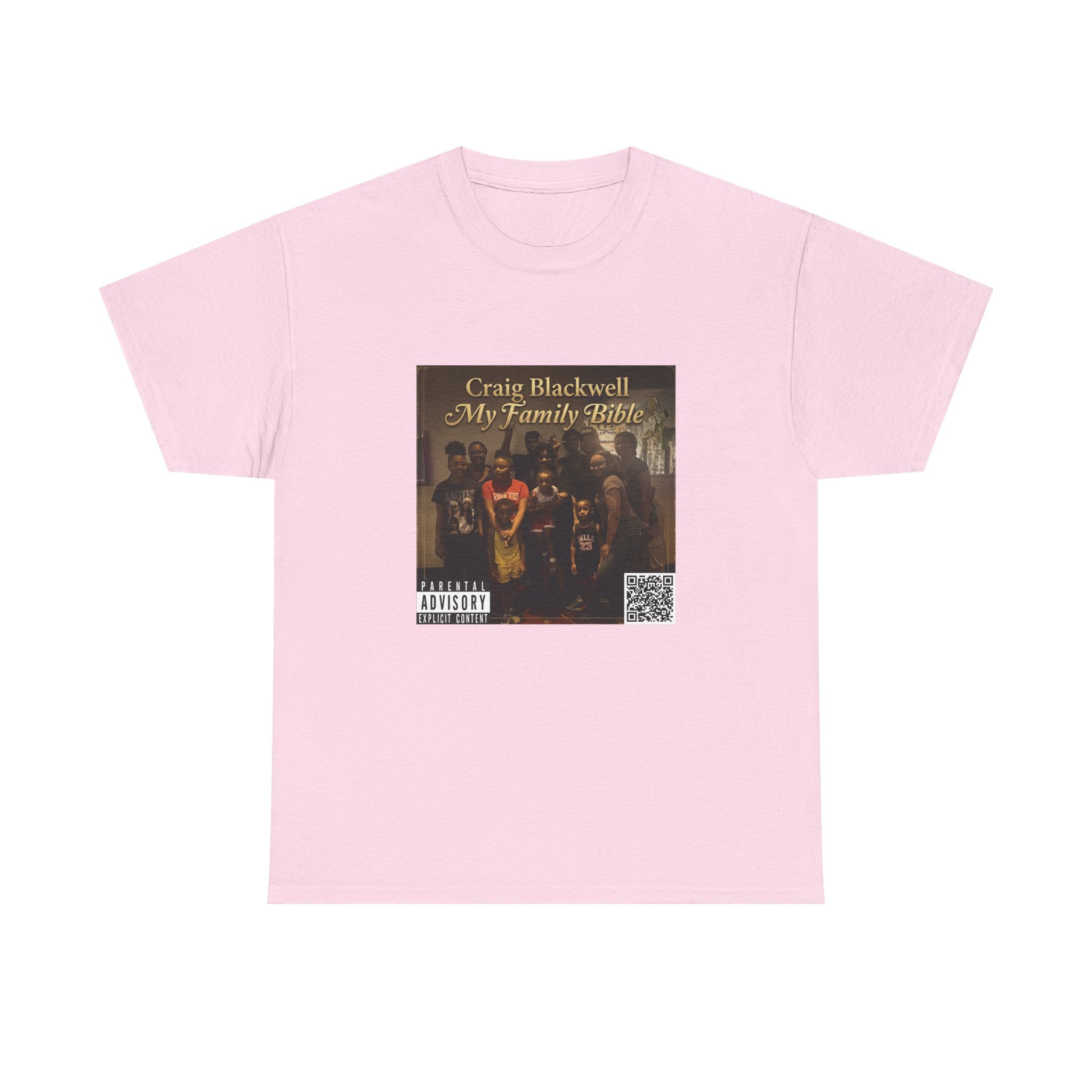 My Family Bible Album-Cover Graphic Tee — Craig Blackwell (workin QR code)