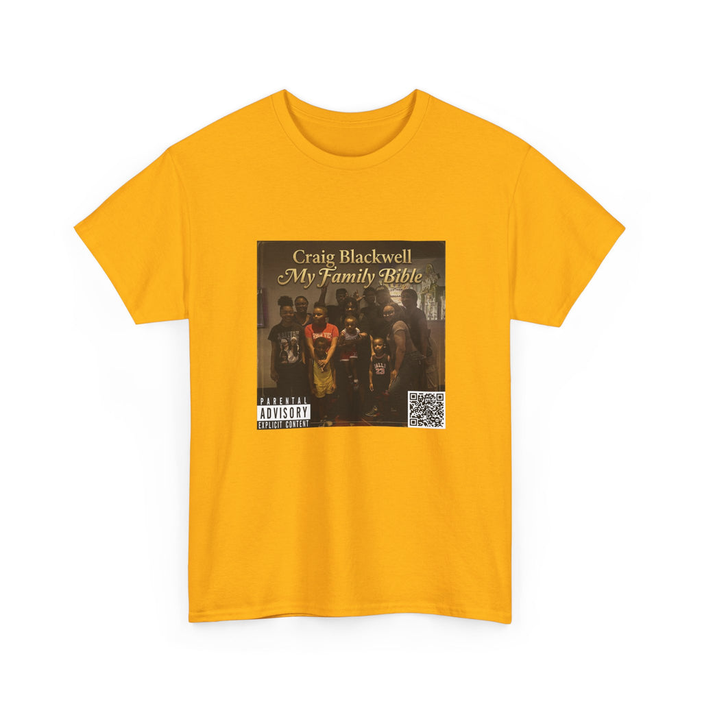 My Family Bible Album-Cover Graphic Tee — Craig Blackwell (workin QR code)