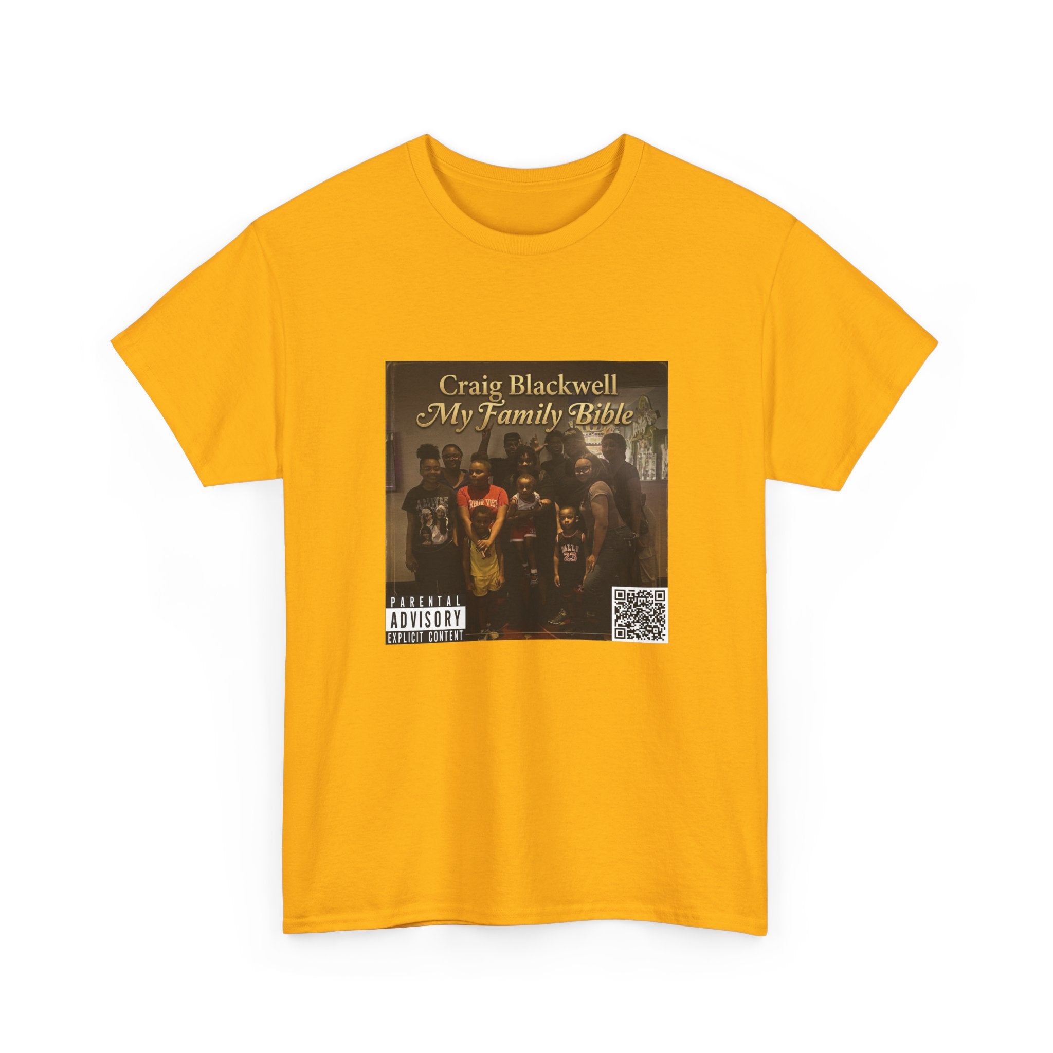 My Family Bible Album-Cover Graphic Tee — Craig Blackwell (workin QR code)