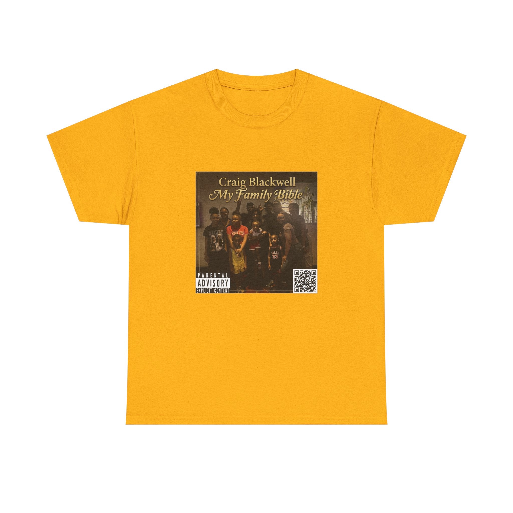 My Family Bible Album-Cover Graphic Tee — Craig Blackwell (workin QR code)