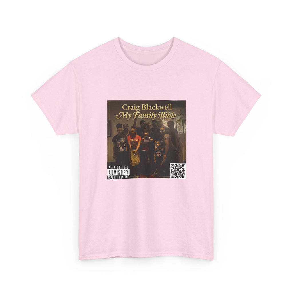 My Family Bible Album-Cover Graphic Tee — Craig Blackwell (workin QR code)