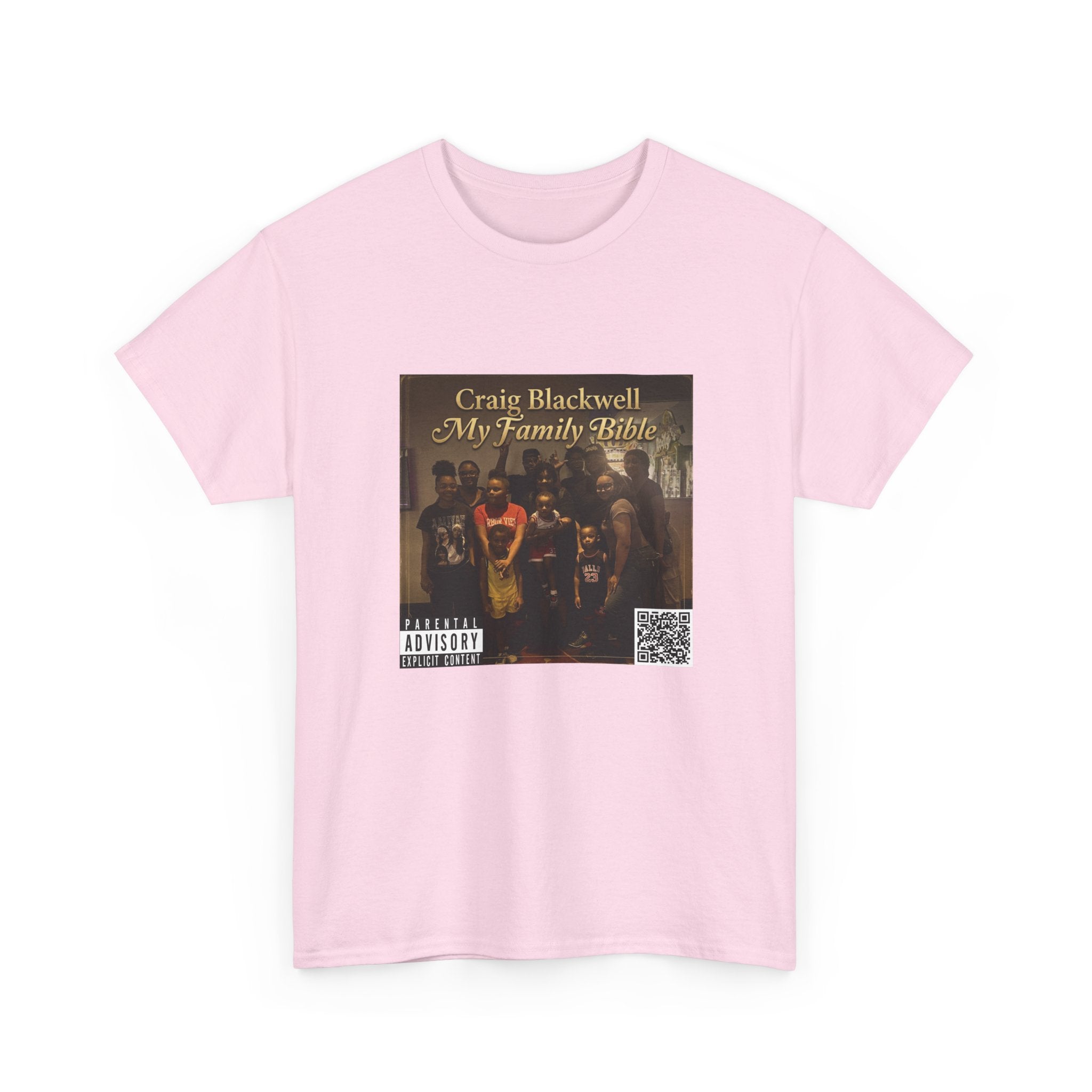 My Family Bible Album-Cover Graphic Tee — Craig Blackwell (workin QR code)