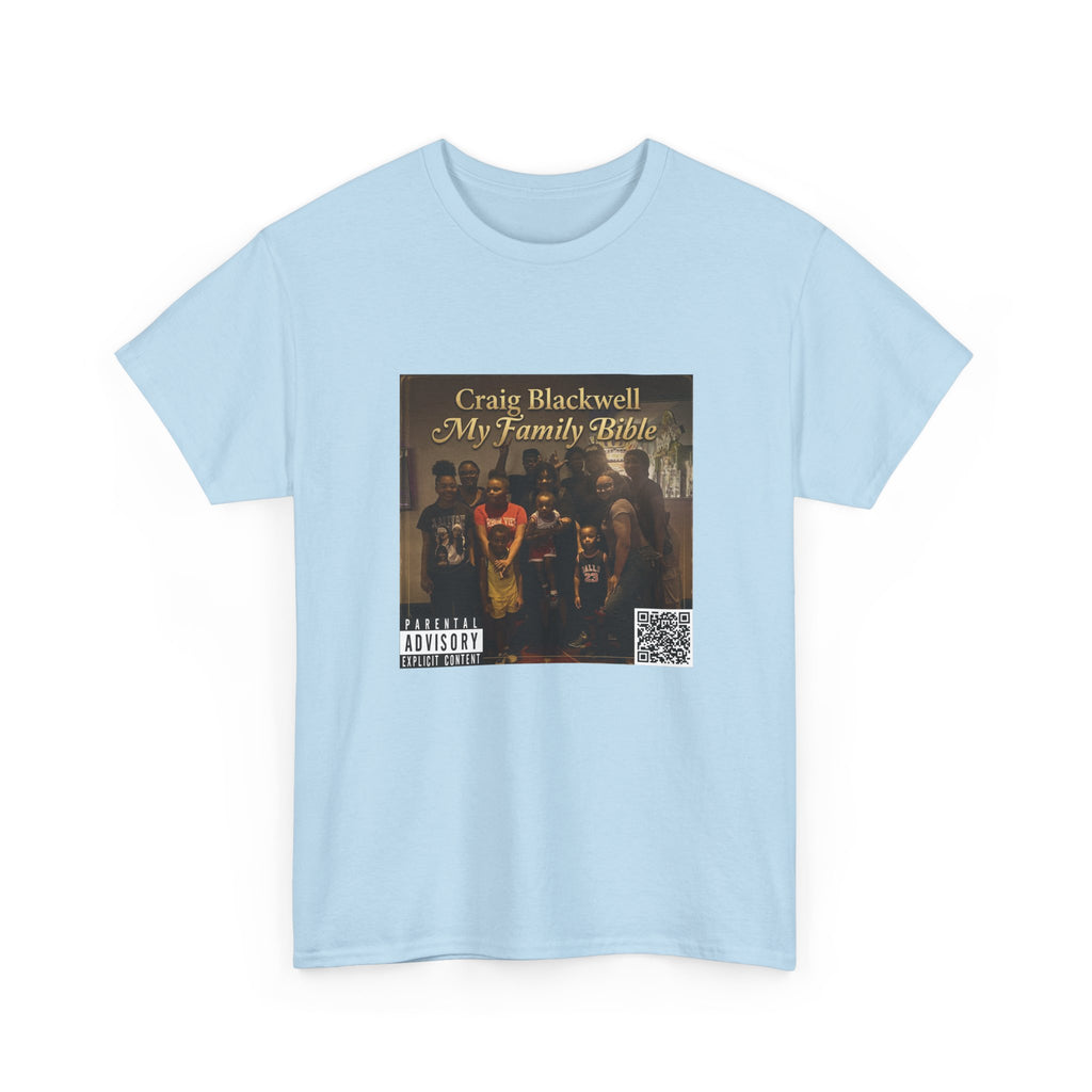 My Family Bible Album-Cover Graphic Tee — Craig Blackwell (workin QR code)